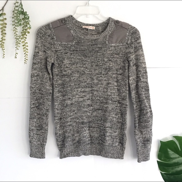 Rebecca Taylor sweater elbow patch grey marbled - Picture 2 of 8